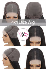BLACK 4x4 GLUELESS CLOSURE WIG 38-Inch Long High Quality Human Blend Wig - Heat-Resistant, Luxury Long Wig for Glamorous Styling