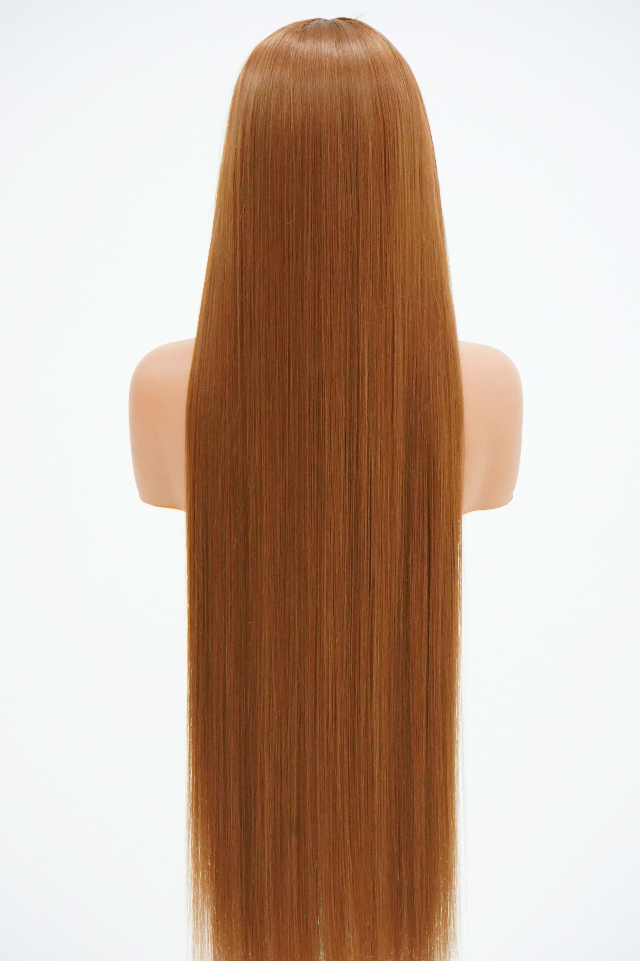 BROWN 4x4 GLUELESS CLOSURE WIG 38-Inch Long High Quality Human  Blend Wig - Heat-Resistant, Luxury Long Wig for Glamorous Styling