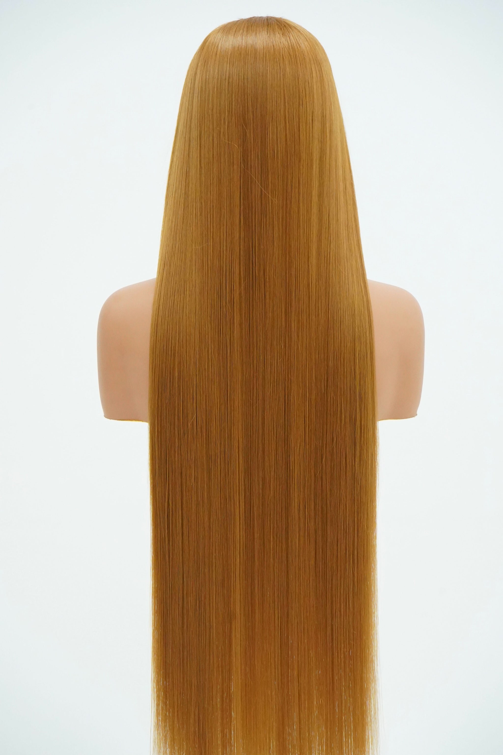 HONEY BLONDE HL 4x4 GLUELESS CLOSURE WIG 38-Inch Long High Quality Human Blend Wig - Heat-Resistant, Luxury Long Wig for Glamorous Styling