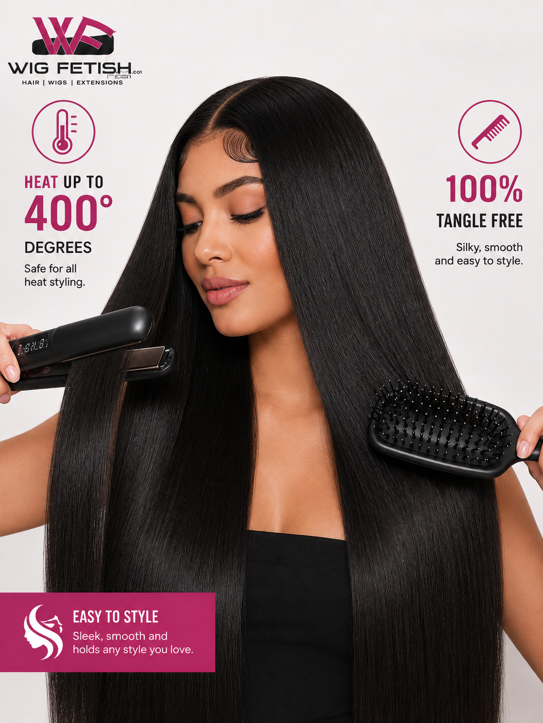 BLACK SILKY STRAIGHT Butta Bundle™ by Wig Fetish Co.