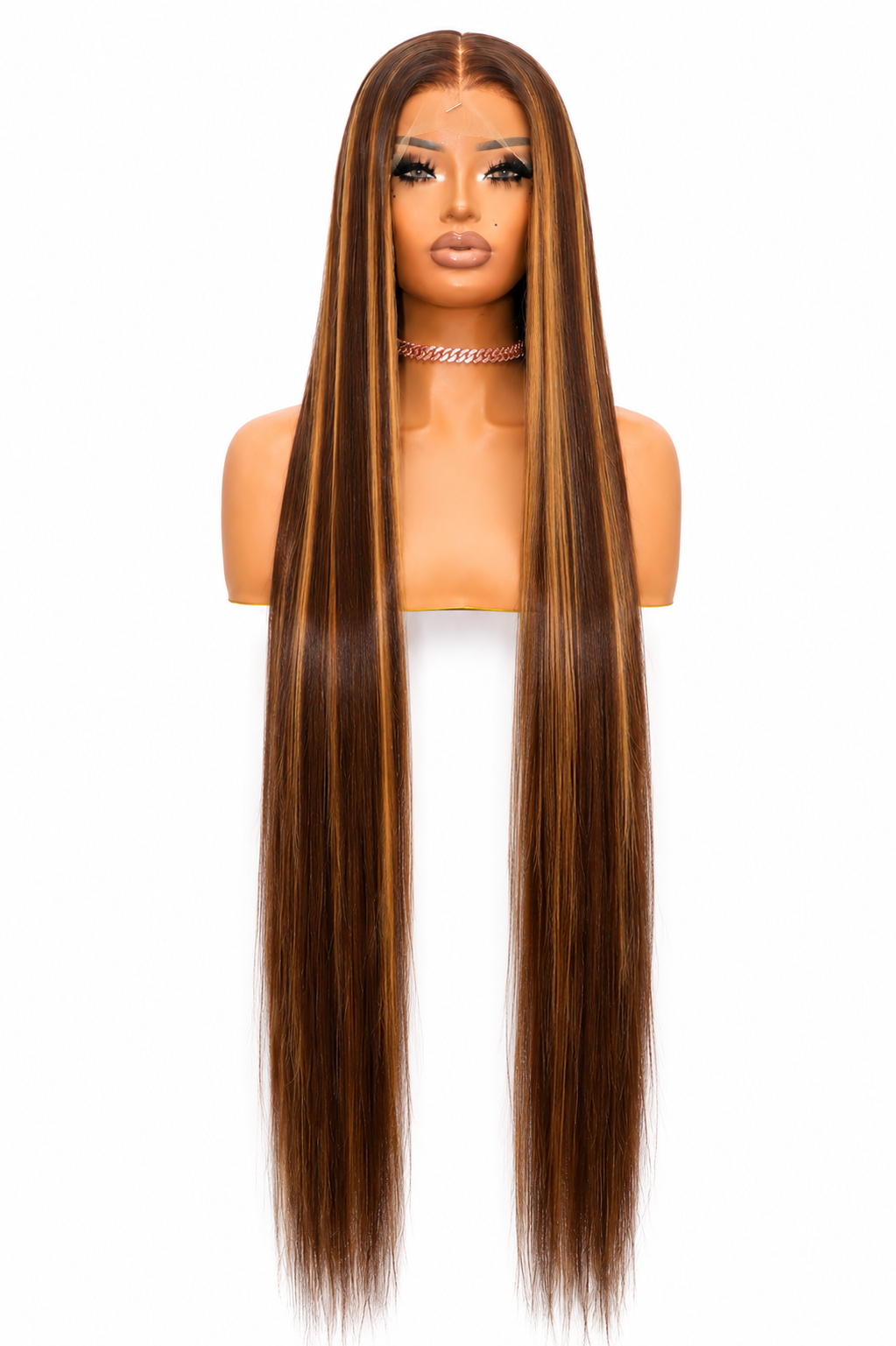 #4/27 HIGH LIGHT 13x6 40-Inch Lace Frontal Premium Fiber Human Blend Wig - Heat-Resistant, Luxury Long Wig for Glamorous Styling