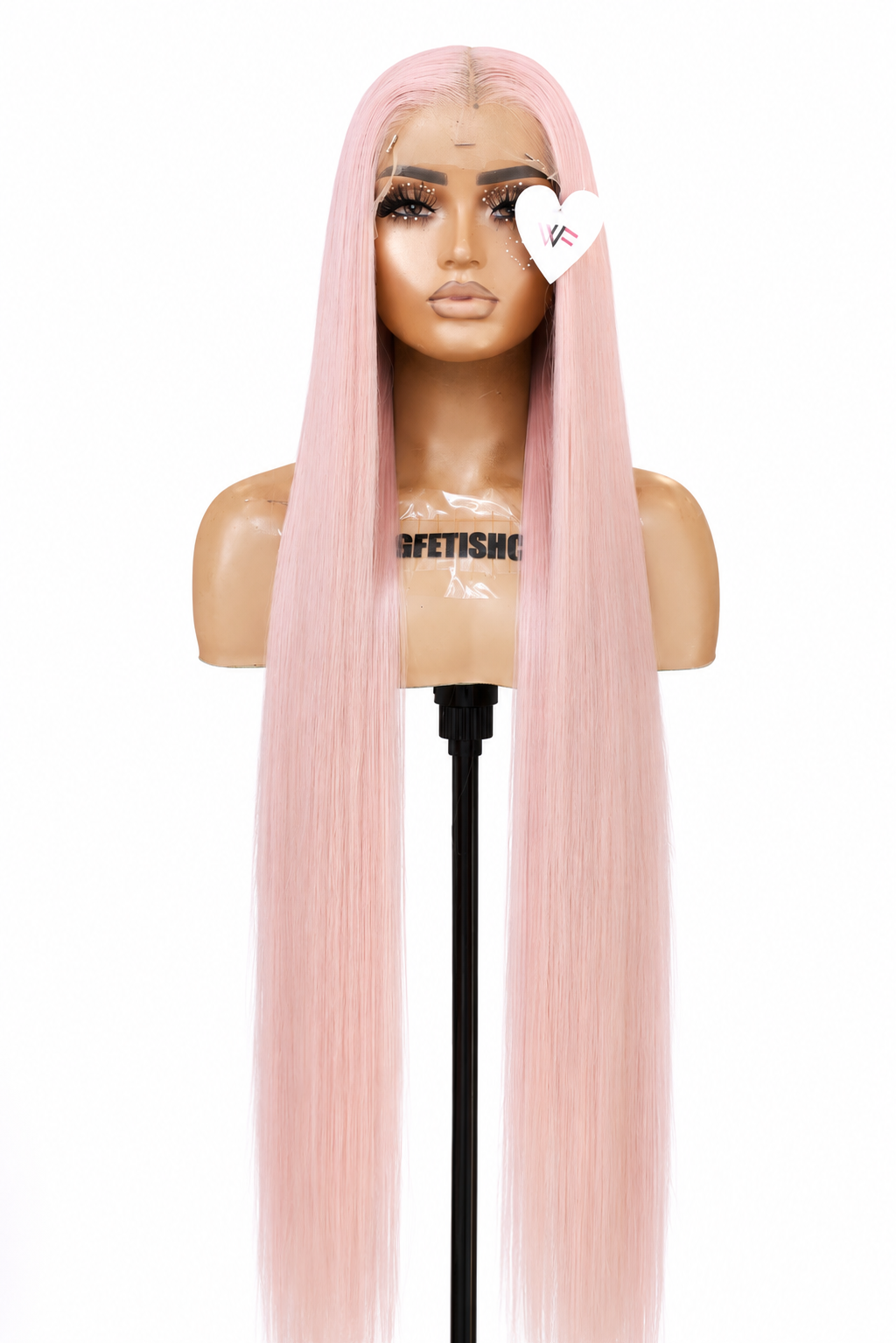 PINK 13x4 40-Inch Lace Frontal Premium Fiber Blend Wig - Heat-Resistant, Luxury Long Wig for Glamorous Styling