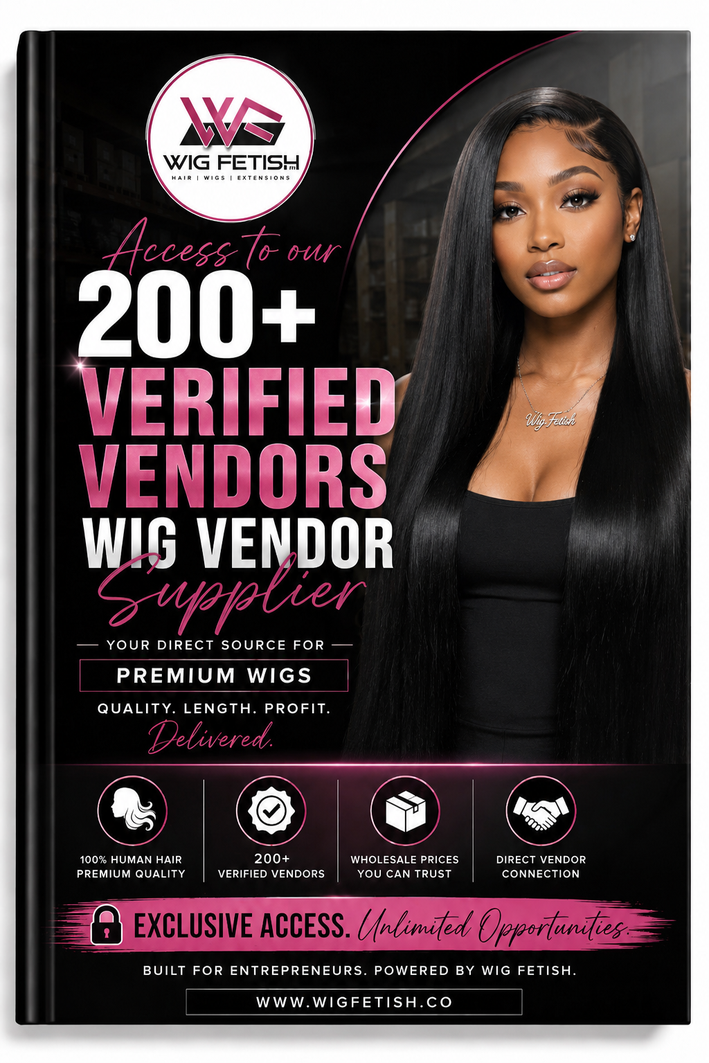 200+ Verified Vendors + Direct 40” Wig Supplier Bundle