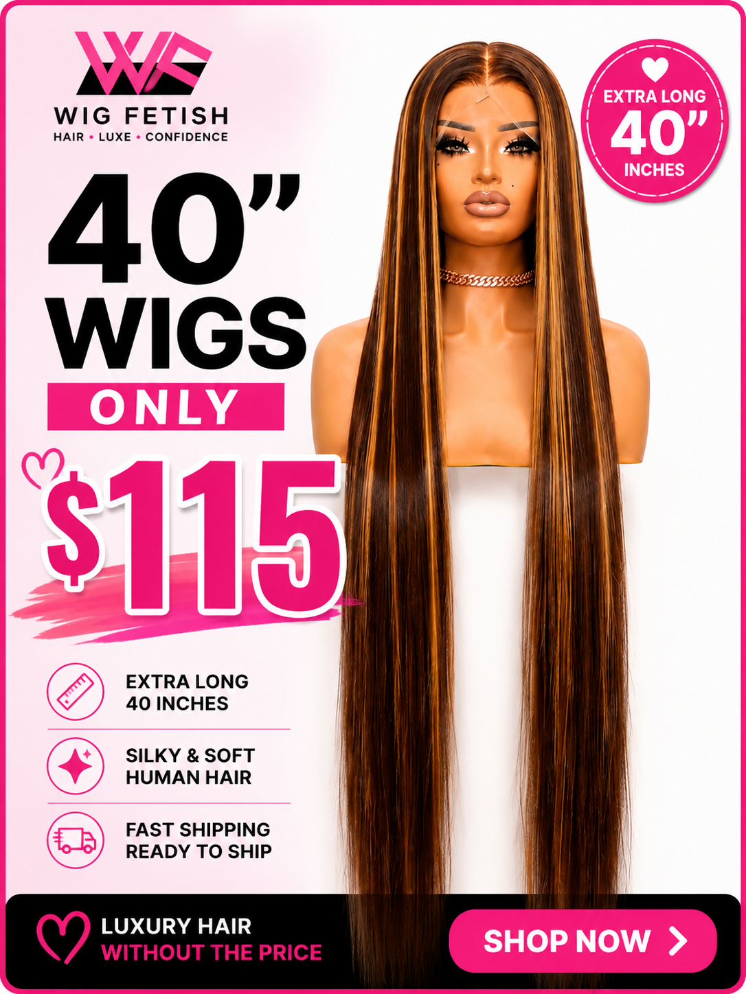 #4/27 HIGH LIGHT 13x6 40-Inch Lace Frontal Premium Fiber Human Blend Wig - Heat-Resistant, Luxury Long Wig for Glamorous Styling