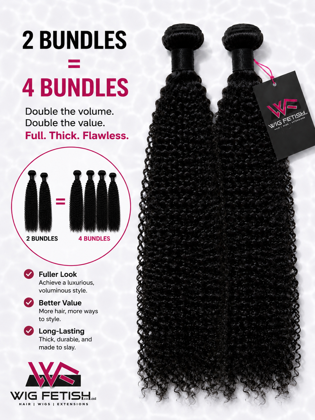 BLACK JERRY CURLY Butta Bundle™ by Wig Fetish Co.
