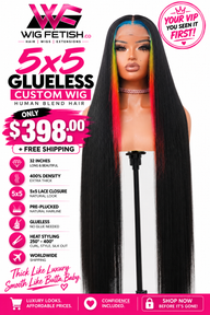 BUTTA MADE™ CUSTOM GLUELESS HUMAM BLEND WIG — 32” (STYLE 1)